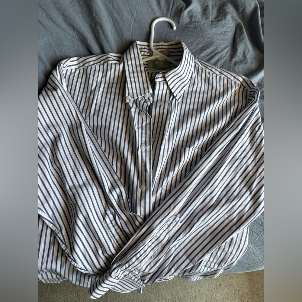stafford executive Dress Shirt Men’s Size 16 1/2, 33 Pinpoint Oxford Striped USA